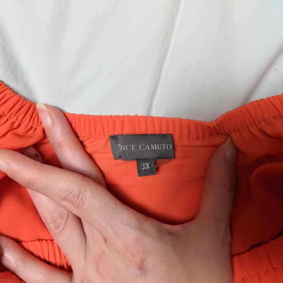 Vince Camuto Orange Flutter Sleeve Blouse   Size 3X - Picture 6 of 7